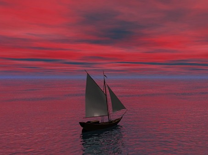 Solnedgang på havet